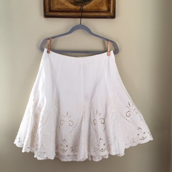 CAbi Dresses & Skirts - CAbi Full White Eyelet Skirt w Petticoat Slip